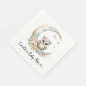 かわいい水彩フクロウのベビーシャワー スタンダードランチョンナプキン (角)