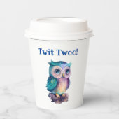 かわいい水彩フクロウ林樹林動物 紙コップ (正面)