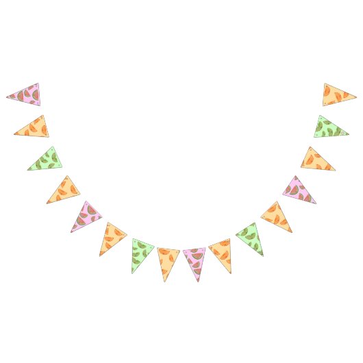 かわいい水彩フルーツスライス バンティングフラッグ (全)
