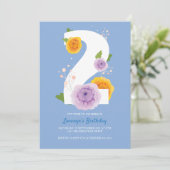 かわいい水彩フローラキッズ2nd誕生日パーティー セーブザデート (スタンド正面)