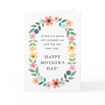 かわいい水彩フローラリース母の日