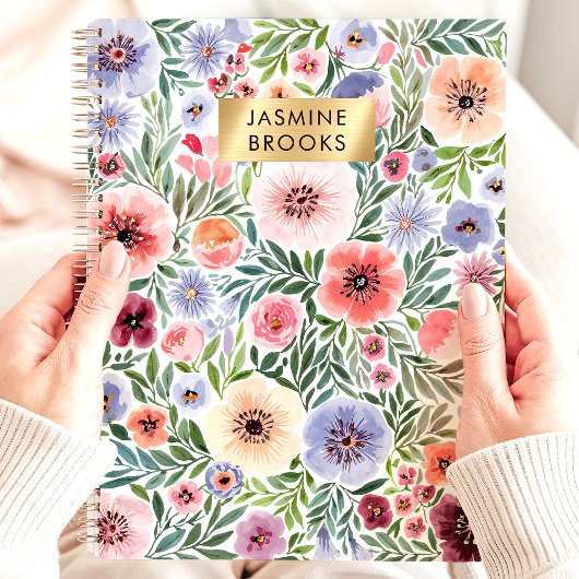 かわいい水彩フローラ名前をカスタムする プランナー手帳