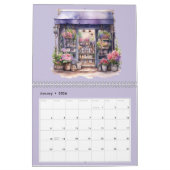 かわいい水彩フローラ店フラワーショップ月次 カレンダー (1月 2026)