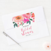 かわいい水彩フローラ書道ブライダルシャワー スクエアシール (封筒)