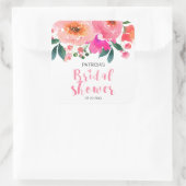 かわいい水彩フローラ書道ブライダルシャワー スクエアシール (バッグ)
