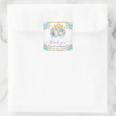 かわいい水彩フローラ雛と卵誕生日 スクエアシール (バッグ)