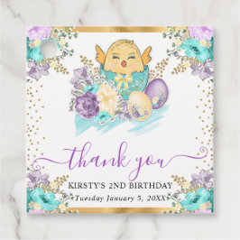 かわいい水彩フローラ雛と卵誕生日 フェイバータグ