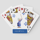 かわいい水彩フローラ80誕生日 トランプ (裏面)