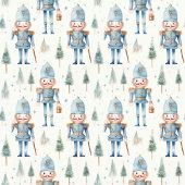 かわいい水彩ブルーのクリスマスナッツクラッカーカスタム フリースブランケット