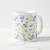かわいい水彩ブルーベリーの植物柄 ジャンボコーヒーマグカップ (正面右)
