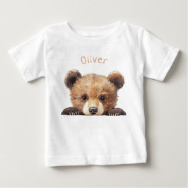 かわいい水彩ベイビーベアのカスタマイズ商品 ベビーTシャツ