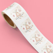 かわいい水彩ベビーおもちゃ赤ちゃんシャワー図書館 スクエアシール