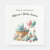 かわいい水彩ベビーおもちゃIベビーシャワー スタンダードランチョンナプキン (正面)