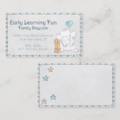 かわいい水彩ベビーエレファントデイケア 名刺 (正面/裏面)