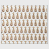 かわいい水彩ベビーキリン模様 ラッピングペーパー (フラット)