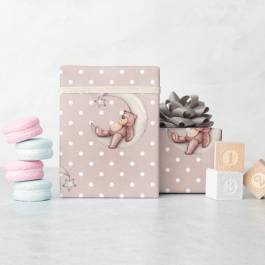 かわいい水彩ベビークマ包み紙 ラッピングペーパー (ベビーシャワー)