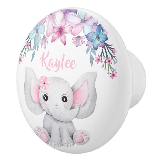 かわいい水彩ベビーゾウ女用 セラミックノブ (右)