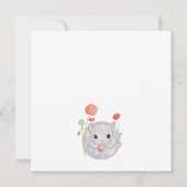 かわいい水彩ベビーチンチラ誕生日 カード (裏面)