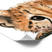 かわいい水彩ベビーチーター子供部屋デコール ポスター (角)