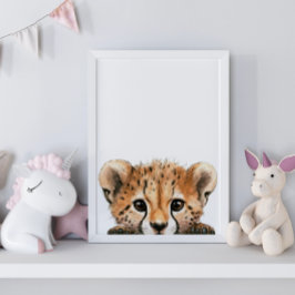 かわいい水彩ベビーチーター子供部屋デコール ポスター