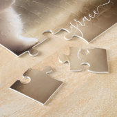 かわいい水彩ベビーバニー、名前、 ジグソーパズル (側面)