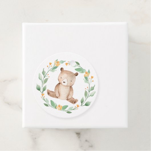 かわいい水彩ベビーベアウッドランドありがとう フェイバータグ (インサイチュ)