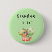 かわいい水彩ベビー恐竜おばあちゃんボタン 缶バッジ (正面)