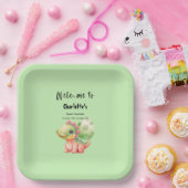 かわいい水彩ベビー恐竜の赤ちゃんシャワー ペーパープレート (パーティー)