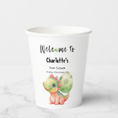 かわいい水彩ベビー恐竜の赤ちゃんシャワー 紙コップ (正面)