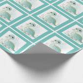 かわいい水彩ベビー恐竜グリーン ラッピングペーパー (角)