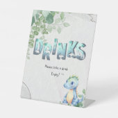 かわいい水彩ベビー恐竜第1期バースデードリンク 台座サイン (正面)