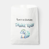 かわいい水彩ベビー恐竜1歳の誕生日 フェイバーバッグ (正面)