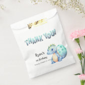 かわいい水彩ベビー恐竜1歳の誕生日 フェイバーバッグ (封をした状態)