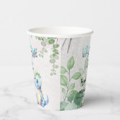 かわいい水彩ベビー恐竜1歳の誕生日 紙コップ (右)