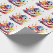 かわいい水彩ベビー恐竜 ラッピングペーパー (角)