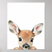 かわいい水彩ベビー鹿子供部屋デコール ポスター (正面)