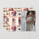 かわいい水彩ベビーQベビーシャワー写真 サンキューカード (正面/裏面)