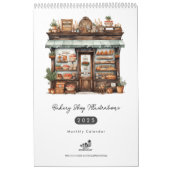 かわいい水彩ベーカリーショップペストリーショップ月次 カレンダー (カバー)