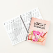 かわいい水彩ベーキングフローラパーソナライズされた名 ノートブック (内部)