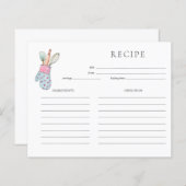 かわいい水彩ベーキングレシピカード (正面/裏面)