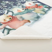 かわいい水彩ホッキョクグマ シェルパブランケット (3/4)