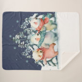 かわいい水彩ホッキョクグマ シェルパブランケット (正面(横))