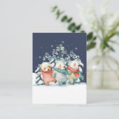 かわいい水彩ホッキョクグマ ポストカード (スタンド正面)