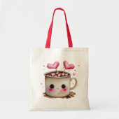 かわいい水彩ホットチョコレートマグ トートバッグ (正面)