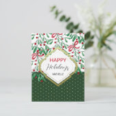 かわいい水彩ボーホー・ミストレットのホリデー カード (スタンド正面)