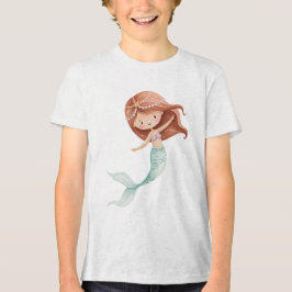 かわいい水彩メーイドのイラスト トライブレンドＴシャツ