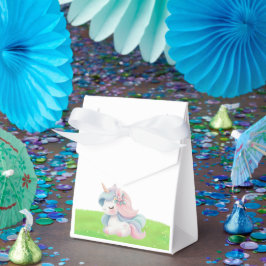 かわいい水彩ユニコーンの誕生日パーティー フェイバーボックス