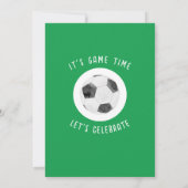 かわいい水彩ルーキーサッカーグリーン2歳の誕生日 招待状 (裏面)