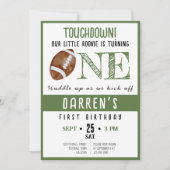 かわいい水彩ルーキーサッカー1歳誕生日 招待状 (正面)