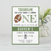 かわいい水彩ルーキーサッカー1歳誕生日 招待状 (スタンド正面)